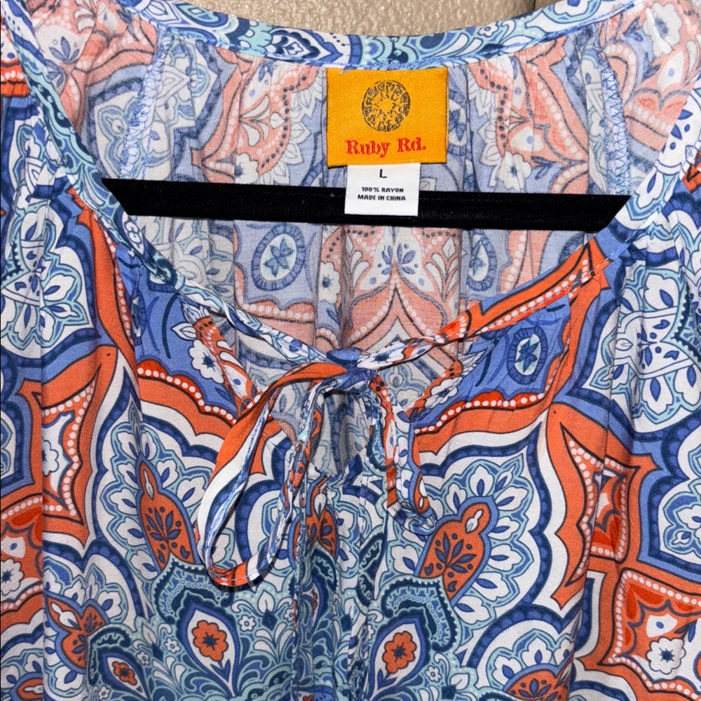 Ruby Rd. Blue Patterned Blouse And A Dark Denim P… - image 4